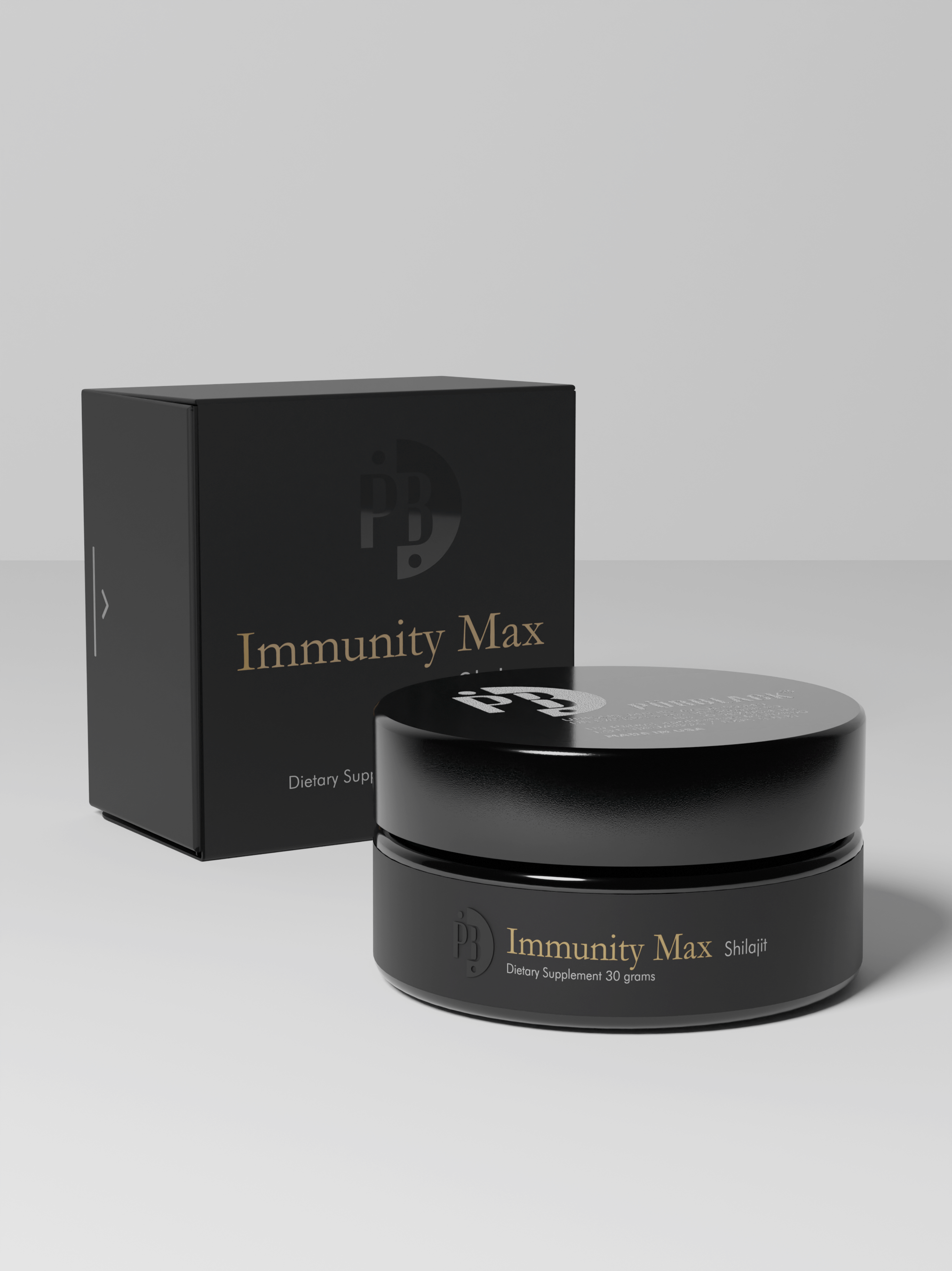 Pürblack® Immunity Max Shilajit Resin with Coated Silver®, 30 Grams