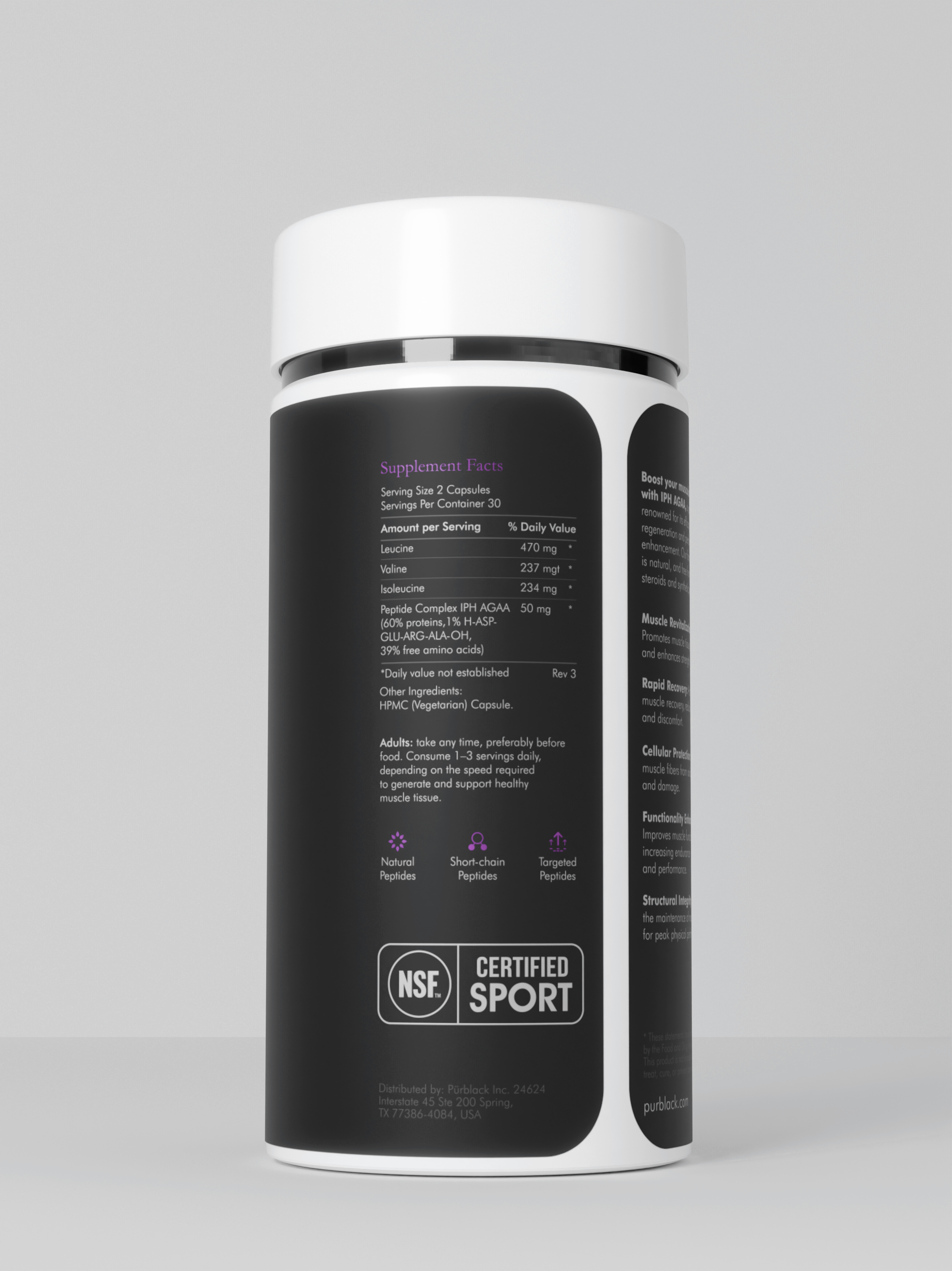 Muscle+ Peptide Capsules, 60 Count (30 Servings)