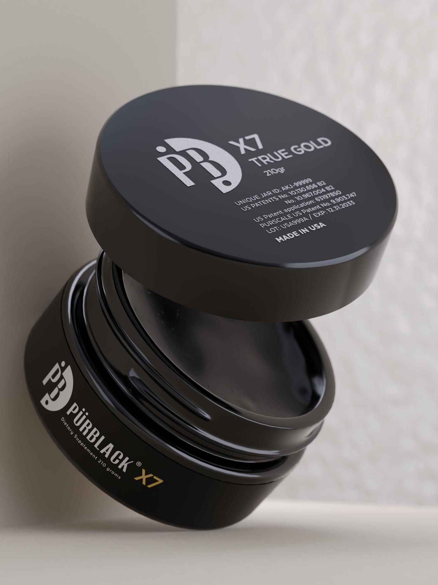 Pürblack® Shilajit Resin X7 with True Gold 555 PPM, 210 Grams