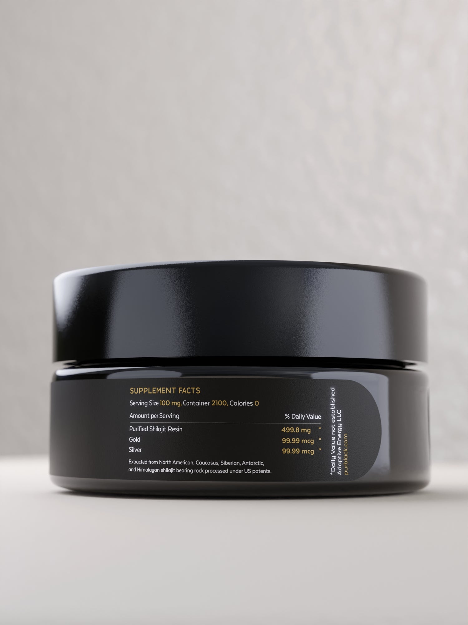 Pürblack® Shilajit Resin X7 with True Gold 555 PPM, 210 Grams