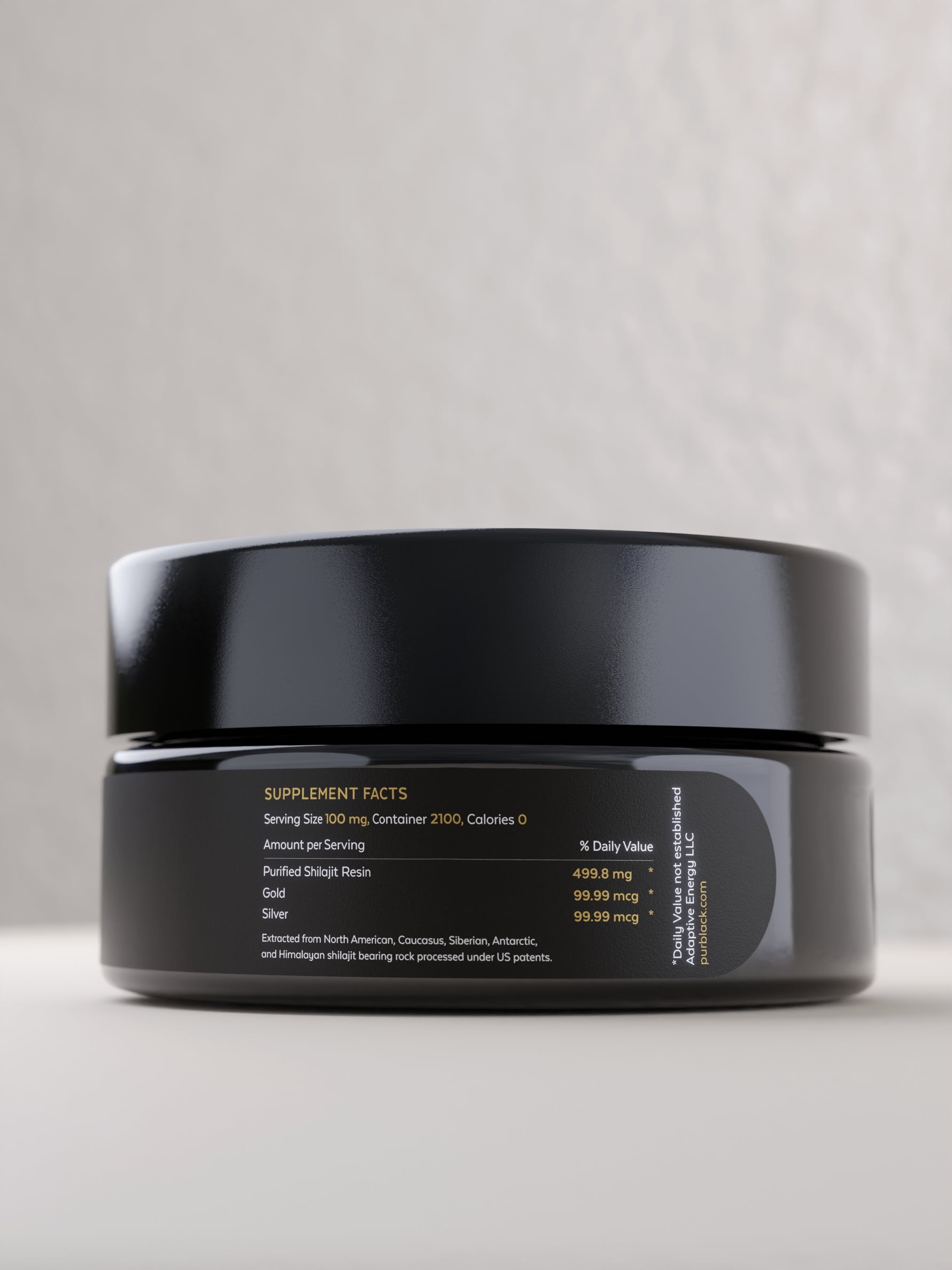 Pürblack® Shilajit Resin X7 with True Gold 555 PPM, 210 Grams