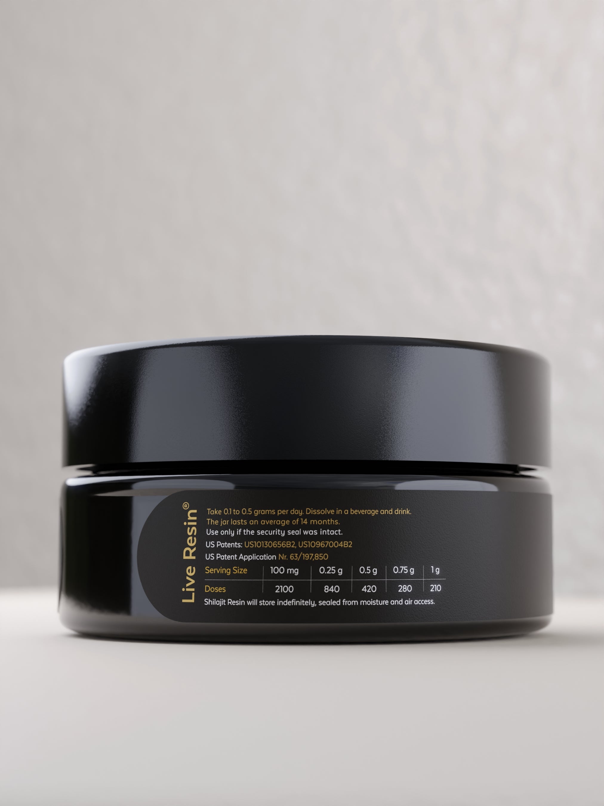 Pürblack® Shilajit Resin X7 with True Gold 555 PPM, 210 Grams