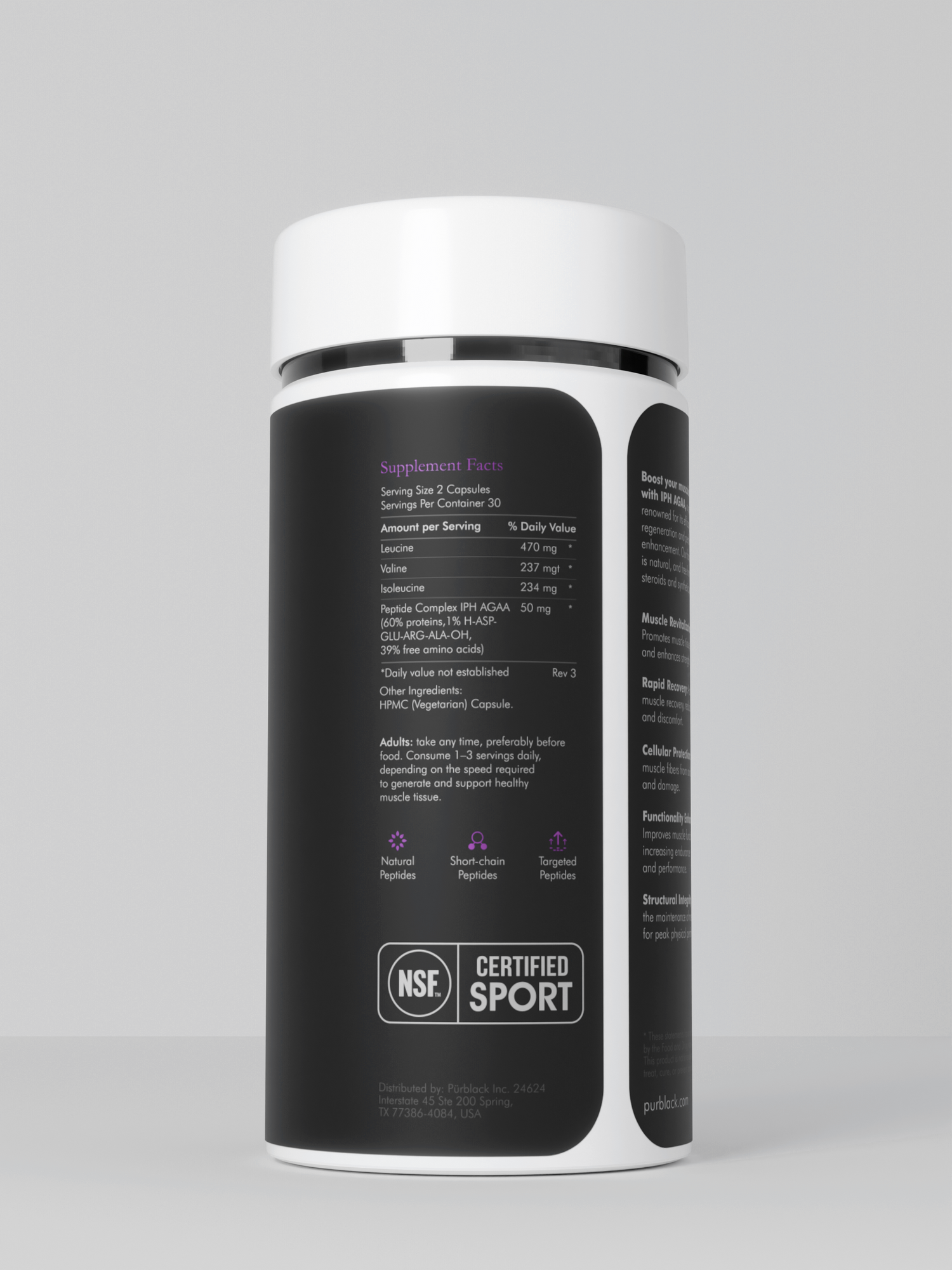 Muscle+ Peptide Capsules, 60 Count (30 Servings)