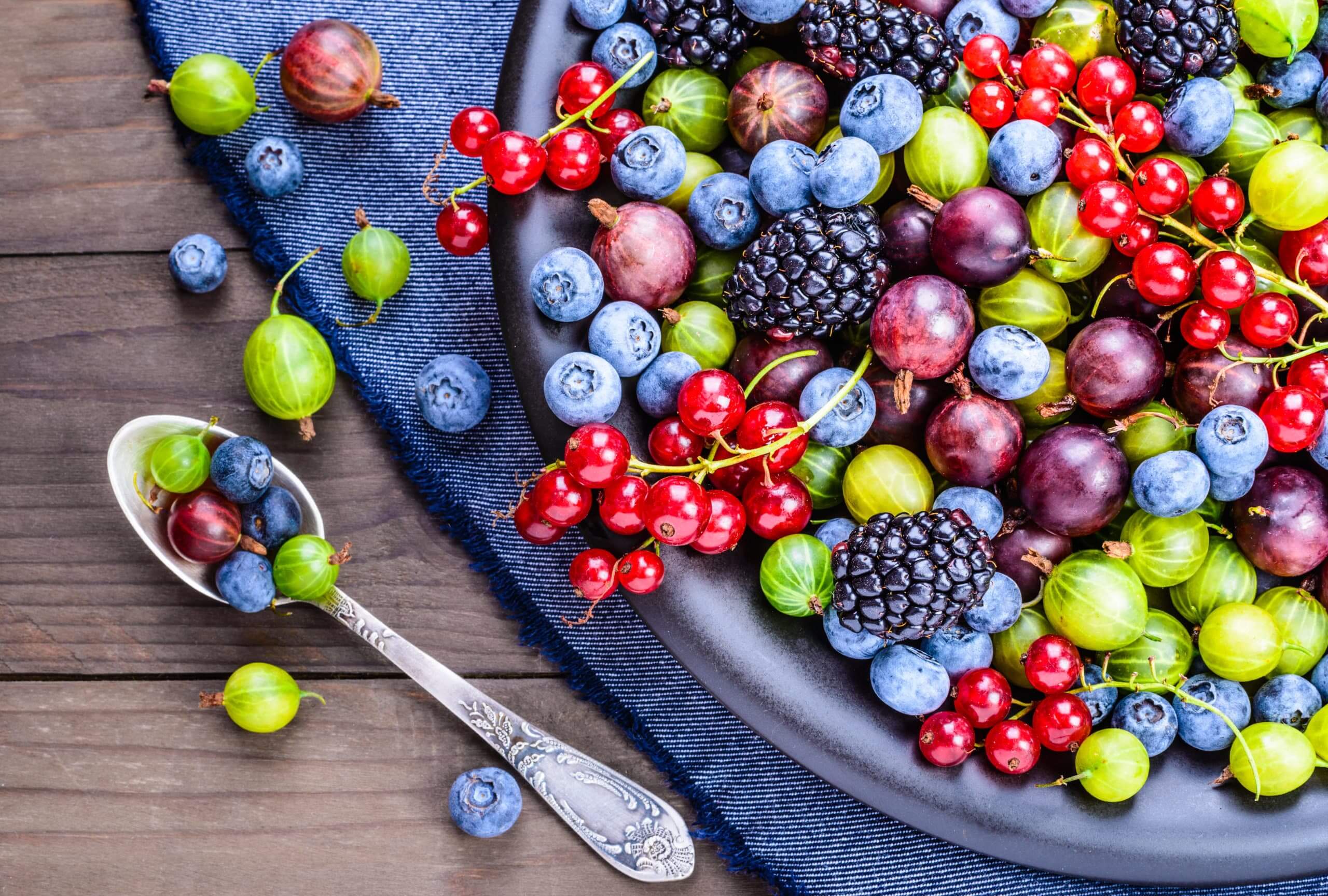 A plate full of colorful fruits, known to be rich in nutrients, just like shilajit
